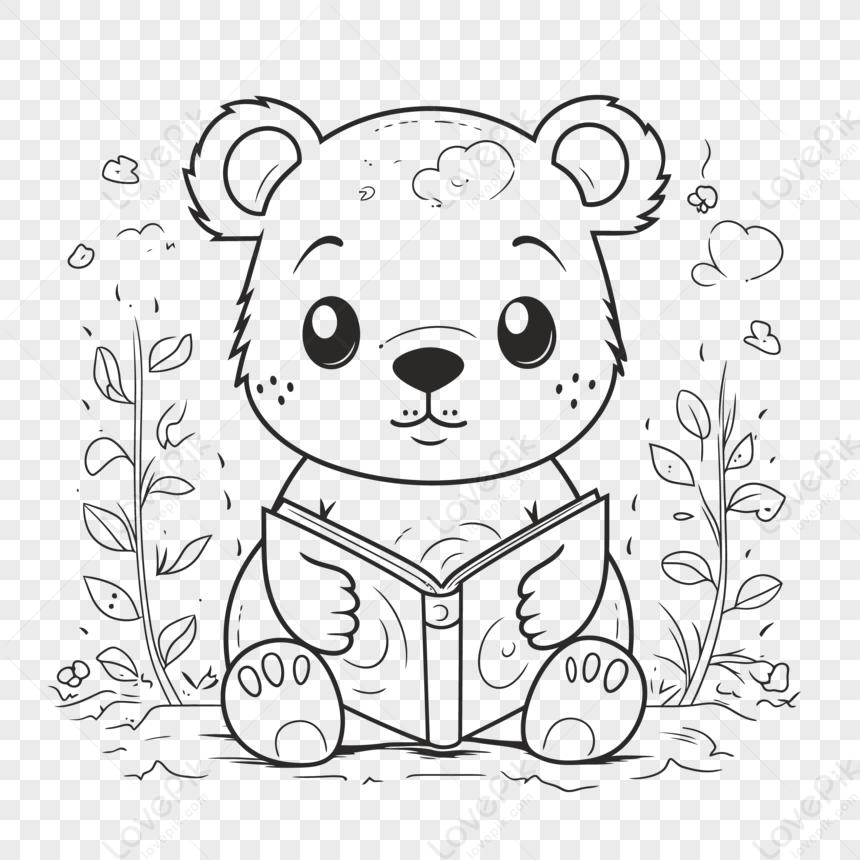 cute-bear-holding-a-book-in-the-park-coloring-page_537146_wh860